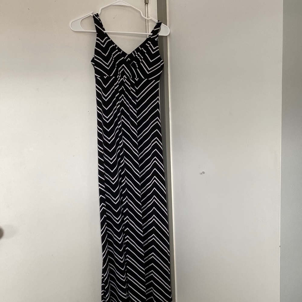 Black stripped maxi dress size 4